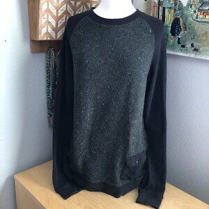 Ezekiel Sweater Women's size M Black & Gray Crew Neck Raglan Sleeve Pockets
